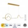 GLOBOSTAR® WINDY 61293 Μοντέρνο Κρεμαστό Φωτιστικό Οροφής LED 67W 7504lm 300° AC 220-240V IP20 Ρυθμιζόμενο Λευκό CCT με Χειριστήριο από 2700K έως 6000K Dimmable - Lumileds SMD Chip - Χρυσό Βούρτσας - Μ120 x Π4 x Υ30cm - 3 Χρόνια Εγγύηση