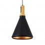GLOBOSTAR® CALYPSO 01334-C Μοντέρνο Κρεμαστό Φωτιστικό Οροφής με Ντουί 1 x E27 AC 220-240V IP20 - Μαύρο & Μπρούτζινο  - Μ25 x Π25 x Υ40cm