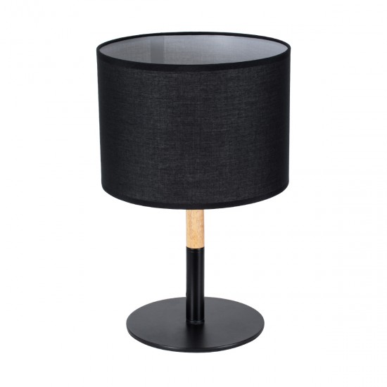 GLOBOSTAR® BRONX 01519 Μοντέρνο Επιτραπέζιο Φωτιστικό Πορτατίφ με Ντουί 1 x E27 AC 220-240V IP20 - Μαύρο & Μπεζ - Μ25 x Π25 x Υ40cm