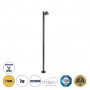 GloboStar® GARDENIA 60510 Φωτιστικό Κήπου - Πάρκου - Πλατείας - Κολωνάκι Αρχιτεκτονικού Φωτισμού Εξωτερικού Χώρου LED 7W 700lm 60° AC220-240V Αδιάβροχο IP65 - Σώμα Αλουμινίου & Tempered Glass - Μ15 x Π18 x Υ180cm - Θερμό Λευκό 2700K - Γκρι Ανθρακί - Bridgelux Chip - 5 Years Warranty