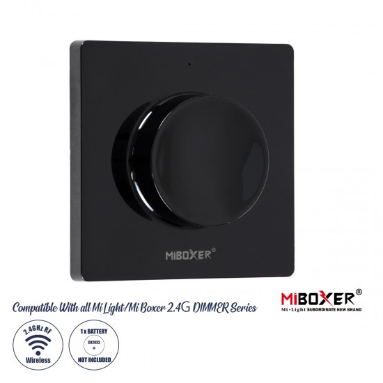 GLOBOSTAR® MiBoxer-K1-B 71444 RF 2.4G Ασύρματο Χειριστήριο Knob 1 Ζώνης για όλα τα Μονόχρωμα MiBoxer & MiLight Controller DC3V 1 x CR2032 IP20 - RF 2.4G - Μ8.5 x Π8.5 x Υ2.5cm - 3 Χρόνια Εγγύηση