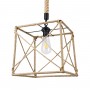 GLOBOSTAR® POLISHED 01616 Vintage Κρεμαστό Φωτιστικό Οροφής με Ντουί 1 x E27 AC 220-240V IP20 - Μαύρο & Μπεζ - Μ30 x Π30 x Υ30cm
