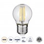 GLOBOSTAR® SPHERE 99052 Λάμπα E27 G45 LED 6W 660lm 360° AC 220-240V IP20 Φυσικό Λευκό 4500K Dimmable - Long Filament Chip -Διάφανο - Μ4.5 x Π4.5 x Υ7.5cm - 3 Χρόνια Εγγύηση