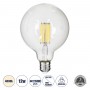 GLOBOSTAR® BUBBLE 99055 Λάμπα E27 G125 LED 12W 1320lm 360° AC 220-240V IP20 Φυσικό Λευκό 4500K Dimmable - Long Filament Chip - Διάφανο - Μ12.5 x Π12.5 x Υ18cm - 3 Χρόνια Εγγύηση