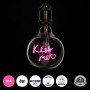 GLOBOSTAR® KISS ME 99256 Λάμπα E27 G125 LED 4W 340lm 360° AC 220-240V IP20 Ροζ Dimmable - Filament Chip - Διάφανο - Μ12.5 x Π12.5 x Υ18cm - 3 Χρόνια Εγγύηση