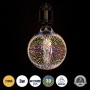 GLOBOSTAR® BUBBLE 99271 Λάμπα E27 G125 LED 3W 201lm 360° AC 220-240V IP20 Θερμό Λευκό 2700K Dimmable - Long Filament Chip - Galaxy Mirror Εφέ - Μ12.5 x Π12.5 x Υ18cm - 3 Χρόνια Εγγύηση