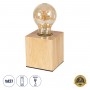 GLOBOSTAR® WOODBOX 99405 Μοντέρνο Επιτραπέζιο Φωτιστικό Πορτατίφ με Ντουί 1 x E27 AC 220-240V IP20 - Μπεζ - Μ7.6 x Π7.6 x Υ8.2cm