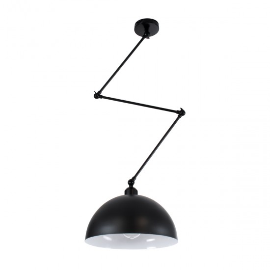 GLOBOSTAR® LOTUS 00939 Μοντέρνο Φωτιστικό Οροφής με Ντουί 1 x E27 AC 220-240V IP20 - Μαύρο - Μ30 x Π30 x Υ21cm