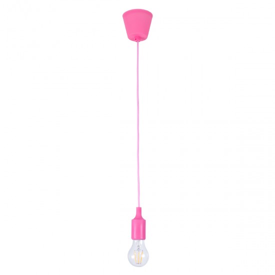 GLOBOSTAR® CABLITO 61553 Μοντέρνο Κρεμαστό Φωτιστικό Οροφής με Ντουί 1 x E27 AC 220-240V IP20 - Ροζ - Μ4 x Π4 x Υ110cm