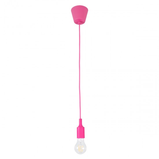 GLOBOSTAR® CABLITO 61552 Μοντέρνο Κρεμαστό Φωτιστικό Οροφής με Ντουί 1 x E27 AC 220-240V IP20 - Ροζ - Μ4 x Π4 x Υ110cm