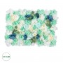 GloboStar® Artificial Garden ROSES STORY BLUE 78334 Τεχνητό Διακοσμητικό Πάνελ Λουλουδιών - Κάθετος Κήπος σύνθεση Αμβροσία Μ60 x Π40 x Υ6cm