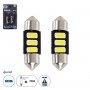 GLOBOSTAR® C5W 81301-B Σωληνωτή Λάμπα C5W 31mm LED 0.36W/0.72W 120lm/240lm 120° DC 12V IP20 Ψυχρό Λευκό 6000K - 3 x Epistar SMD5630 Chip - Μ3.1 x Π0.9 x Υ0.9cm - Πακέτο Blister 2 Τεμαχίων - 1 Χρόνο Εγγύηση