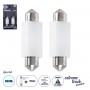 GLOBOSTAR® C5W 81334-B Σωληνωτή Λάμπα C5W 39mm CANbus LED 1.92W/3.84W 100lm/200lm 120° DC 12-24V IP20 Ψυχρό Λευκό 6000K - 2 x Epistar SMD3030 Chip - Μ3.9 x Π1.2 x Υ1cm - Πακέτο Blister 2 Τεμαχίων - 1 Χρόνο Εγγύηση