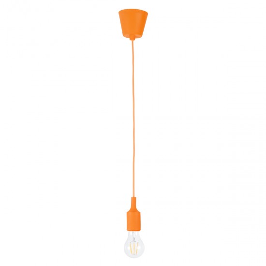 GLOBOSTAR® CABLITO 61554 Μοντέρνο Κρεμαστό Φωτιστικό Οροφής με Ντουί 1 x E27 AC 220-240V IP20 - Πορτοκαλί - Μ4 x Π4 x Υ110cm