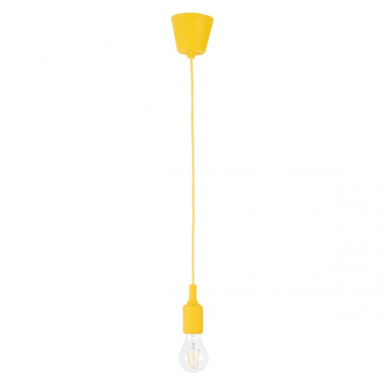 GLOBOSTAR® CABLITO 61555 Μοντέρνο Κρεμαστό Φωτιστικό Οροφής με Ντουί 1 x E27 AC 220-240V IP20 - Κίτρινο - Μ4 x Π4 x Υ110cm