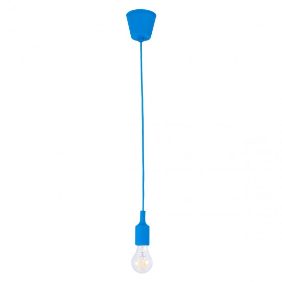 GLOBOSTAR® CABLITO 61558 Μοντέρνο Κρεμαστό Φωτιστικό Οροφής με Ντουί 1 x E27 AC 220-240V IP20 - Μπλε - Μ4 x Π4 x Υ110cm