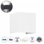 GLOBOSTAR® AXIS-S 60566 Μοντέρνο Φωτιστικό Τοίχου - Απλίκα LED 10W 1250lm 5°/60° AC 220-240V Αδιάβροχο IP65 Ψυχρό Λευκό 6000K - Bridgelux COB Chip & TÜV SÜD Driver - Λευκό Ματ - Μ10 x Π10 x Υ10cm - 5 Χρόνια Εγγύηση