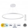 GLOBOSTAR® DIAMOND 61521 Μοντέρνο Κρεμαστό Φωτιστικό Οροφής LED 67W 7504lm 360° AC 220-240V IP20 Ρυθμιζόμενο Λευκό CCT με Χειριστήριο από 2700K έως 6000K Dimmable - Lumileds SMD Chip - Λευκό Ματ - Μ80 x Π80 x Υ110cm - 3 Χρόνια Εγγύηση