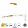 GLOBOSTAR® MORALES 61278 Μοντέρνο Κρεμαστό Φωτιστικό Οροφής LED 54W 5400lm 300° AC 220-240V IP20 Ρυθμιζόμενο Λευκό CCT με Χειριστήριο από 2700K έως 6000K Dimmable - Lumileds SMD Chip - Σατινέ Χρυσό Βούρτσας - Μ90 x Π14 x Υ14cm - 3 Χρόνια Εγγύηση
