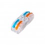 GLOBOSTAR® FAST-CONNECT 69907 Διπλή Κλέμα Ταχείας Σύνδεσης & Διακλάδωσης Καλωδίων - 2 x Είσοδοι & 2 x Έξοδοι με Συμβατή Διατομή Καλωδίων 0.08mm² έως 2.5mm² - 250V/4KV 32A Max IP20 - Διάφανο με Πορτοκαλί & Μπλε - Μ2 x Π4 x Υ1.5cm - Πακέτο 5 Τεμαχίων
