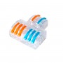 GloboStar® FAST-CONNECT 69910 Διπλή σε Εξαπλή Κλέμα Ταχείας Σύνδεσης & Διακλάδωσης Καλωδίων - 2 x Είσοδοι & 6 x Έξοδοι με Συμβατή Διατομή Καλωδίων 0.08mm² έως 2.5mm² - 250V/4KV 32A Max - Μ3.6 x Π4 x Υ1.5cm - Διάφανο με Πορτοκαλί & Μπλε - Πακέτο 5 Τεμαχίων - 5 Years Warranty