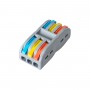 GloboStar® FAST-CONNECT 69912 Τριπλή Κλέμα Ταχείας Σύνδεσης & Διακλάδωσης Καλωδίων - 3 x Είσοδοι & 3 x Έξοδοι με Συμβατή Διατομή Καλωδίων 0.08mm² έως 2.5mm² - 250V/4KV 32A Max IP20 - Γκρι - Μ4 x Π4 x Υ1.5cm - Πακέτο 5 Τεμαχίων