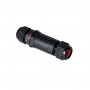 GloboStar® FAST-CONNECT 69916 Διπλός Ι Σύνδεσμος Ταχείας Σύνδεσης & Διακλάδωσης Καλωδίων - 1 x Είσοδος & 1 x Έξοδος - Εσωτερική Τριπλή Κλέμα με Συμβατή Διατομή Καλωδίων 3 x 0.5mm² έως 3 x 4mm² - 450V 24A Max Αδιάβροχο IP68 - Μαύρο - Μ3 x Π3 x Υ10.5cm