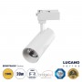GLOBOSTAR® LUGANO 60808 Μονοφασικό Σποτ Ράγας LED 20W 2400lm 36° AC 220-240V IP20 Θερμό Λευκό 2700K - Bridgelux COB Chip & TÜV SÜD Driver - Eurotrack 1PH - Λευκό Ματ - Μ6.5 x Π6.5 x Υ20cm - 5 Χρόνια Εγγύηση