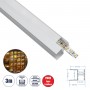 GLOBOSTAR® ALP-R-SHELF DODA 70814-3M Χωνευτό Προφίλ Αλουμινίου Ειδικό για Φωτισμό Ραφιού 18mm με Λευκό Γαλακτερό Πατητό Κάλυμμα για Ταινίες LED IP20 - Ασημί & Λευκό- Μ300 x Π1.5 x Υ2cm - Πακέτο 5 Τεμαχίων