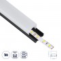 GLOBOSTAR® ALP-LINEAR GLOA 70849-1M Επιφανειακό & Κρεμαστό Προφίλ Αλουμινίου με Λευκό Γαλακτερό Πατητό Κάλυμμα για Ταινίες LED IP20 - Μαύρο & Λευκό - Μ100 x Π2.6 x Υ2.3cm