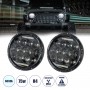GloboStar® 85417 Σετ 2 x Φανάρια JEEP WRANGLER 7'' Ιντσών Βασικού Φωτισμού H/L με Ring Light DRL LED CREE CXB COB 75W 12000lm DC 10-30V Αδιάβροχα IP67 Ψυχρό Λευκό 6000K