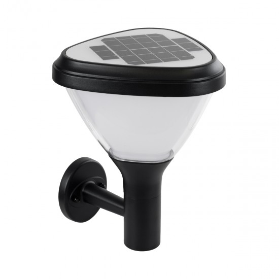 GLOBOSTAR® NATURE 90526 Φωτιστικό Κολωνάκι Κήπου LED 10W 330lm 120° με Ενσωματωμένο Φωτοβολταϊκό Panel 6V 2W & Επαναφορτιζόμενη Μπαταρία Li-ion 3.2V 1800mAh με Αισθητήρα Ημέρας-Νύχτας Αδιάβροχο IP65 Ψυχρό Λευκό 6000K - Γκρι Ανθρακί - Μ26 x Π29 x Υ36cm - 2 Χρόνια Εγγύηση