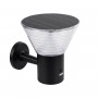 GLOBOSTAR® VEGGIE 90530 Μοντέρνο Φωτιστικό Τοίχου - Απλίκα LED 10W 330lm 120° με Ενσωματωμένο Φωτοβολταϊκό Panel 6V 2W & Επαναφορτιζόμενη Μπαταρία Li-ion 3.2V 1800mAh με Αισθητήρα Ημέρας-Νύχτας Αδιάβροχο IP65 Ψυχρό Λευκό 6000K - Μαύρο- Μ23 x Π30 x Υ25cm - 2 Χρόνια Εγγύηση