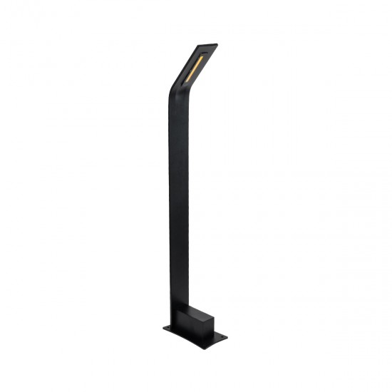 GLOBOSTAR® GREENERY 90544 Φωτιστικό Κολωνάκι Κήπου LED 15W 1500lm 120° AC 220-240V Αδιάβροχο IP65 - Θερμό Λευκό 2700K - Bridgelux COB Chip - Γκρι Ανθρακί Ματ - Μ8 x Π15 x Υ70cm - 3 Χρόνια Εγγύηση