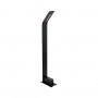 GLOBOSTAR® GREENERY 90544 Φωτιστικό Κολωνάκι Κήπου LED 15W 1500lm 120° AC 220-240V Αδιάβροχο IP65 - Θερμό Λευκό 2700K - Bridgelux COB Chip - Γκρι Ανθρακί Ματ - Μ8 x Π15 x Υ70cm - 3 Χρόνια Εγγύηση