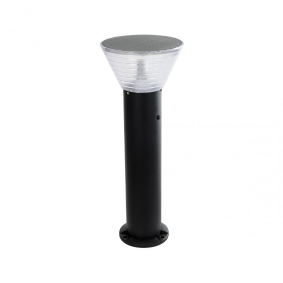 GLOBOSTAR® VEGGIE 90550 Φωτιστικό Κολωνάκι Κήπου με Ντουί 1 x E27 AC 220-240V Αδιάβροχο IP65 - Μαύρο - Μ23 x Π23 x Υ60cm