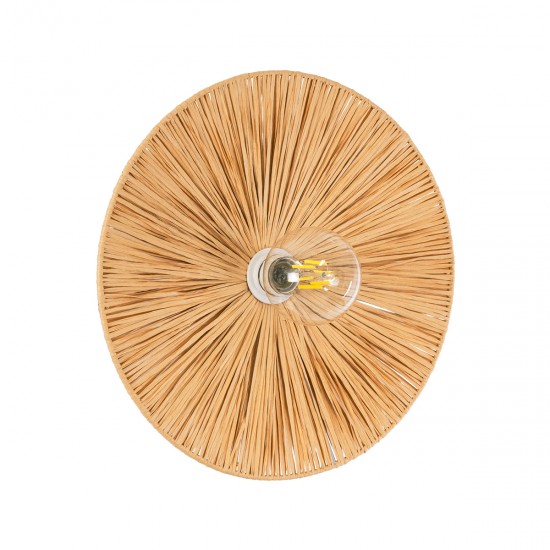 GLOBOSTAR® COLOMBO 02277 Boho Φωτιστικό Τοίχου - Απλίκα με Ντουί 1 x E27 AC 220-240V IP20 - Μπεζ - Μ40 x Π40 x Υ9cm