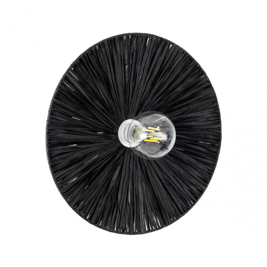 GLOBOSTAR® COLOMBO 02279 Boho Φωτιστικό Τοίχου - Απλίκα με Ντουί 1 x E27 AC 220-240V IP20 - Μαύρο - Μ40 x Π40 x Υ9cm
