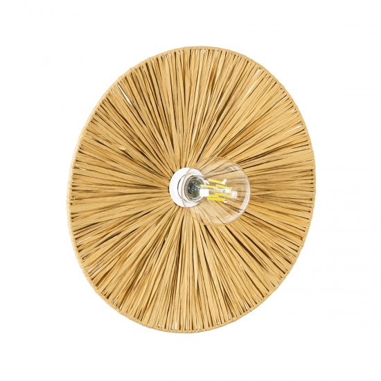GLOBOSTAR® COLOMBO 02283 Boho Φωτιστικό Τοίχου - Απλίκα με Ντουί 1 x E27 AC 220-240V IP20 - Μπεζ - Μ40 x Π40 x Υ9cm
