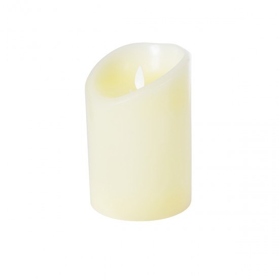 GLOBOSTAR® FIREFLAME 79542 Διακοσμητικό Κερί Παραφίνης με Εφέ Κινούμενης Φλόγας & IR Ασύρματο Χειριστήριο LED 0.5W 25lm 180° DC 3V με 2xAA Μπαταρίες IP20 Θερμό Λευκό 2700K Dimmable - Μ10 x Π10 x Υ15cm - 2 Χρόνια Εγγύηση