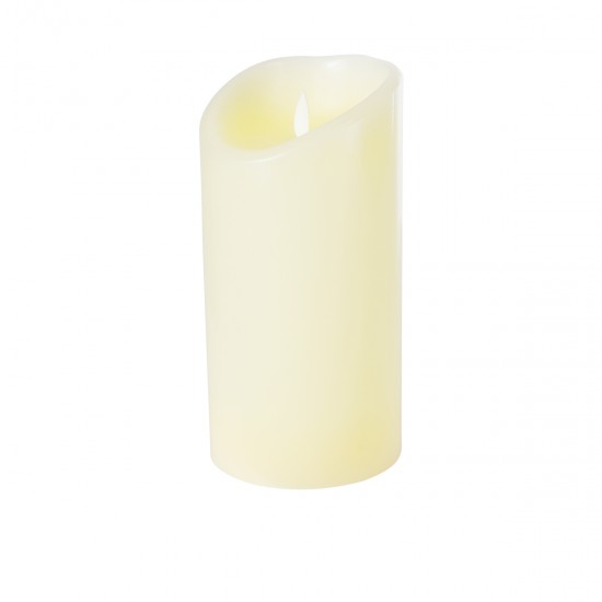 GLOBOSTAR® FIREFLAME 79543 Διακοσμητικό Κερί Παραφίνης με Εφέ Κινούμενης Φλόγας & IR Ασύρματο Χειριστήριο LED 0.5W 25lm 180° DC 3V με 2xAA Μπαταρίες IP20 Θερμό Λευκό 2700K Dimmable - Μ10 x Π10 x Υ20cm - 2 Χρόνια Εγγύηση