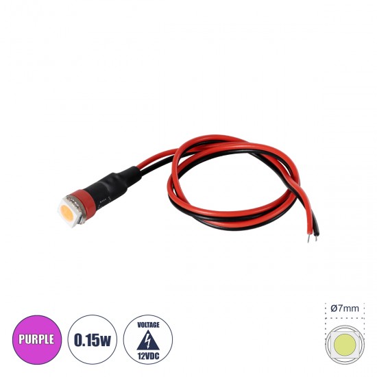 GloboStar® SMD-LED 81489 Υψηλής Ισχύος SMD LED 0.12W 15lm DC 12V - Φ0.7 x Υ2.3cm - Φούξια - Dimmable - 2 Χρόνια Εγγύηση
