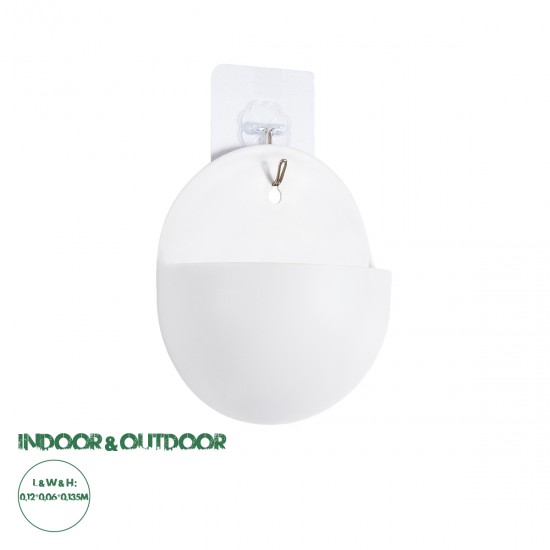 GloboStar® Artificial Garden LYON 20551 Διακοσμητική Πλαστική Γλάστρα -  Λευκό - Μ12 x Π6 x Υ13.5cm