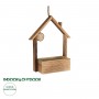 GloboStar® Artificial Garden ALSACE 20552 Κρεμαστή Διακοσμητική Ξύλινη Γλάστρα -  Καφέ - Μ18 x Π7.5 x Υ27cm