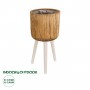 GloboStar® Artificial Garden JAMAICA 20554 Διακοσμητικό Ξύλινο Κασπώ Γλάστρα - Flower Pot Καφέ Φ22 x Υ46cm
