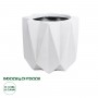 GloboStar® Artificial Garden PADOVA 20741 Επιδαπέδιο Πολυεστερικό Τσιμεντένιο Κασπώ Γλάστρα - Flower Pot Λευκό Φ51 x Υ46cm