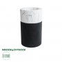 GloboStar® Artificial Garden ALMUDENA 20769 Επιδαπέδιο Πολυεστερικό Τσιμεντένιο Κασπώ Γλάστρα - Flower Pot Μαύρο με Λευκό Φ36 x Υ60cm
