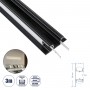 GLOBOSTAR® ALP-WALL-UPDOWN CONCEALED 70845-3M Επιφανειακό Προφίλ Αλουμινίου Ειδικό για Δημιουργία Κρυφού Φωτισμού Up & Down με Λευκό Γαλακτερό Πατητό Κάλυμμα για Ταινίες LED IP20 - Μαύρο & Λευκό - Μ300 x Π5 x Υ1.7cm