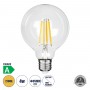 GLOBOSTAR® BUBBLE 99084 Λάμπα E27 G95 LED 4W 840lm 360° AC 220-240V IP20 Θερμό Λευκό 2700K - Long Filament Chip - Διάφανο - Μ9.5 x Π9.5 x Υ13.8cm - 3 Χρόνια Εγγύηση