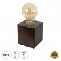 GLOBOSTAR® WOODBOX 99406 Μοντέρνο Επιτραπέζιο Φωτιστικό Πορτατίφ με Ντουί 1 x E27 AC 220-240V IP20 - Καφέ - M8 x Π8 x Υ8cm